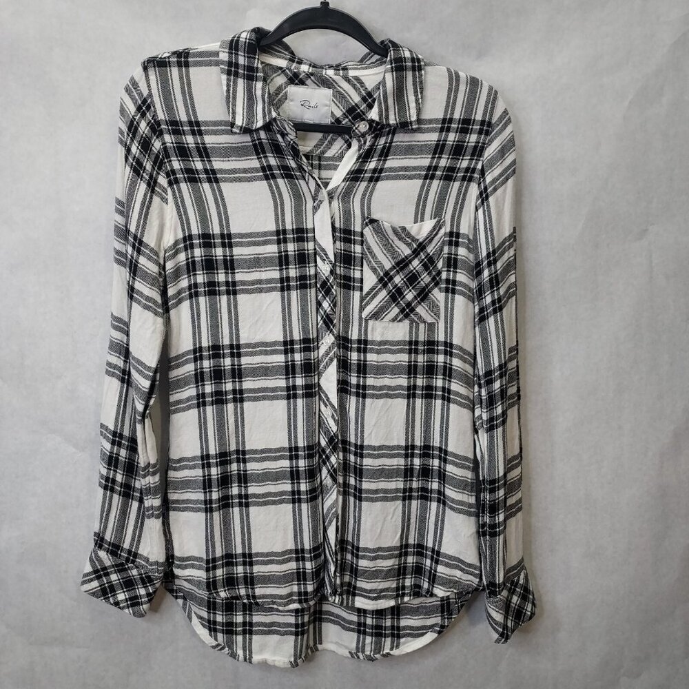 Rails Button Up Shirt Women's XS Hunter Plaid Long Sleeve Flannel Preppy Grunge